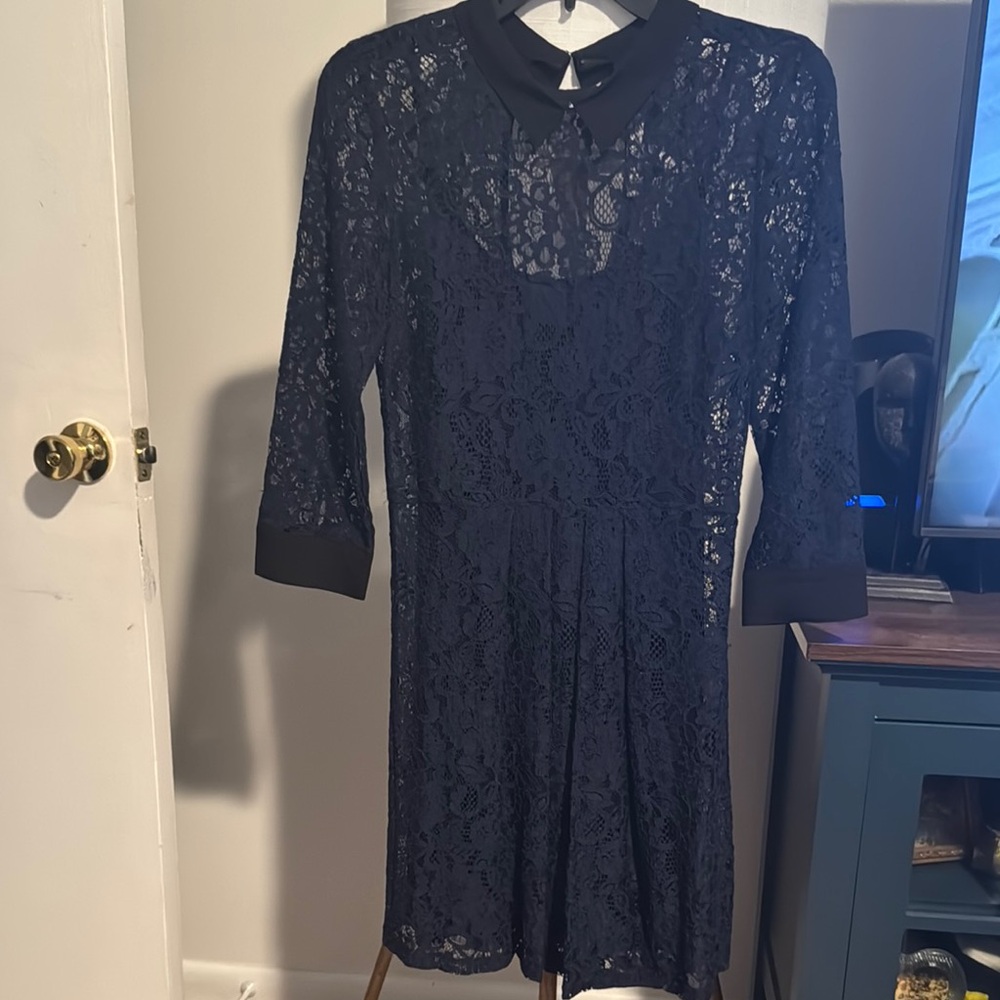 BCBGeneration Elegant Navy Lace Dress